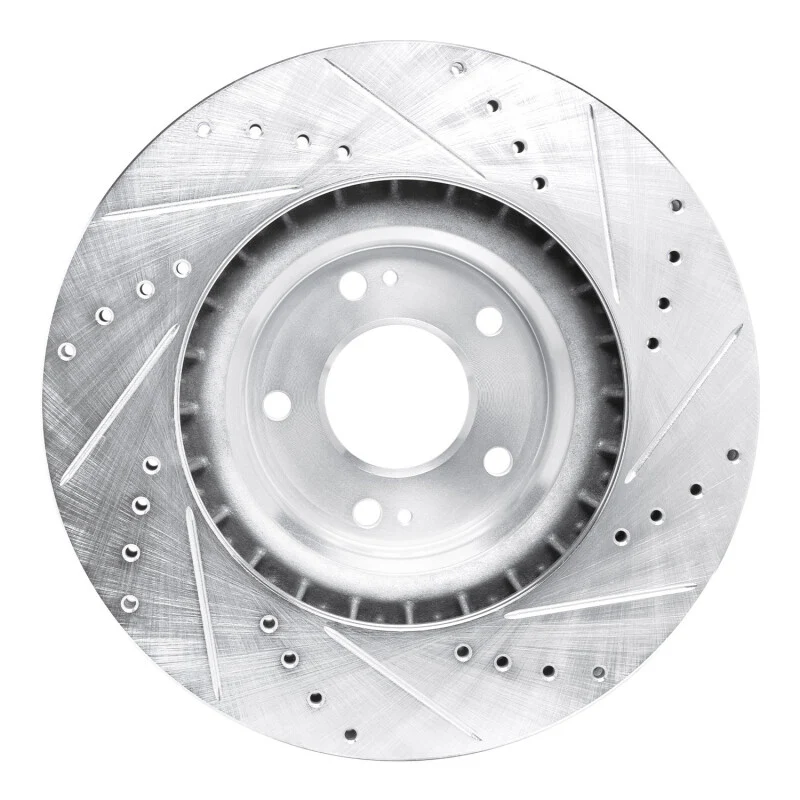 R1 19-22 Hyundai Veloster N Front Left Drilled & Slotted Silver Brake Rotor - Image 4