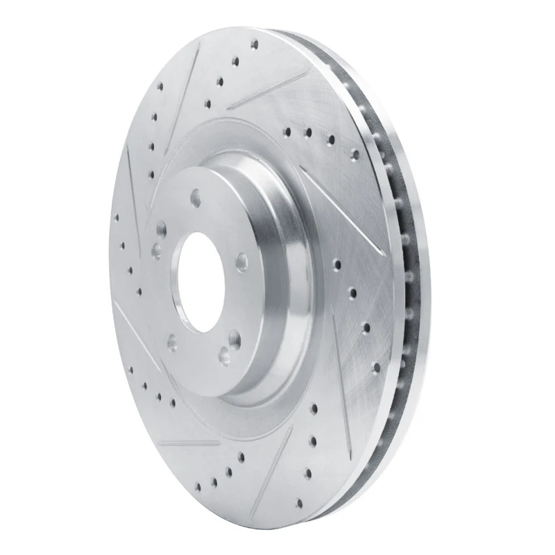 R1 19-22 Hyundai Veloster N Front Left Drilled & Slotted Silver Brake Rotor - Image 2