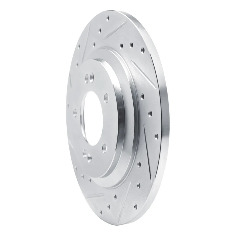 R1 19-22 Hyundai Veloster N Rear Left Drilled & Slotted Silver Brake Rotor - Image 5