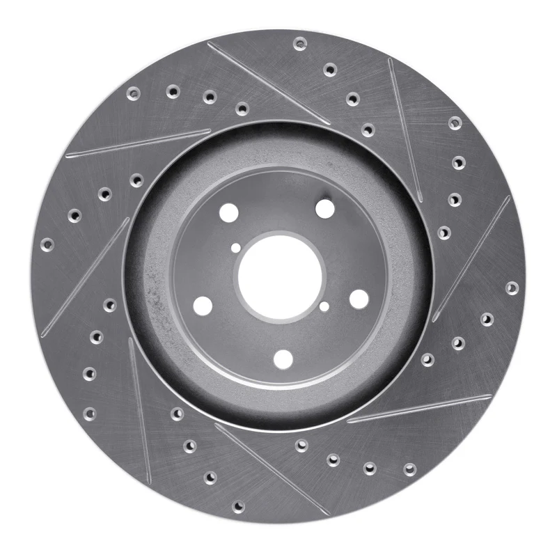 R1 19-23 Subaru ASCENT Front Left Drilled & Slotted Silver Brake Rotor - Image 4