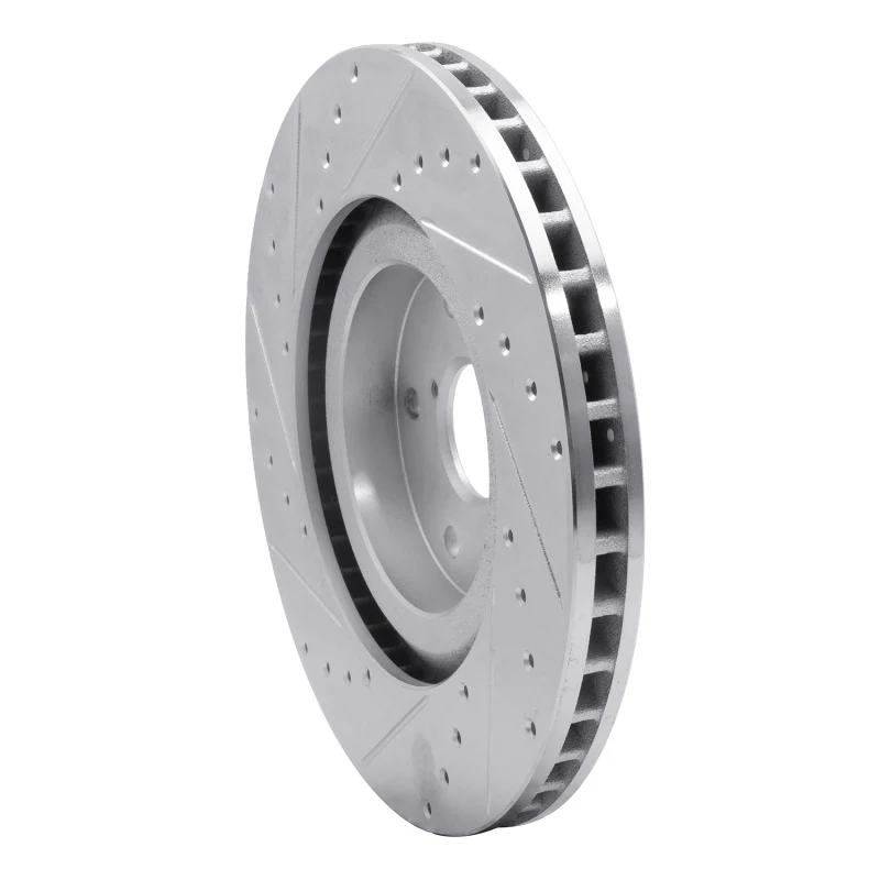 R1 19-23 Subaru ASCENT Front Right Drilled & Slotted Silver Brake Rotor - Image 2