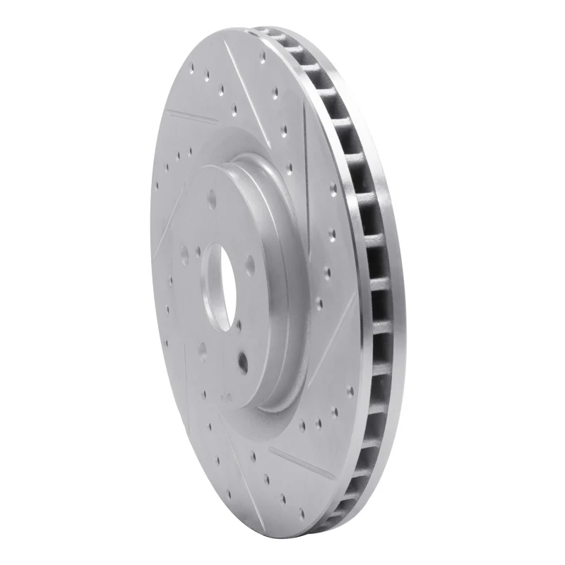 R1 19-23 Subaru ASCENT Front Right Drilled & Slotted Silver Brake Rotor - Image 3