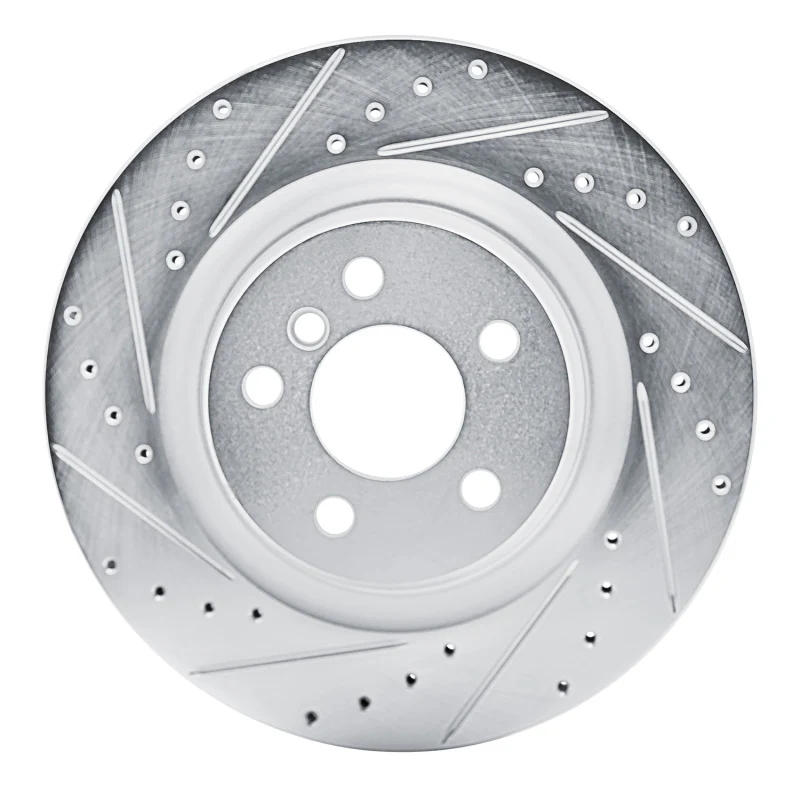 R1 19-24 BMW M235I xDrive Gran Coupe Rear Left Drilled & Slotted Silver Brake Rotor