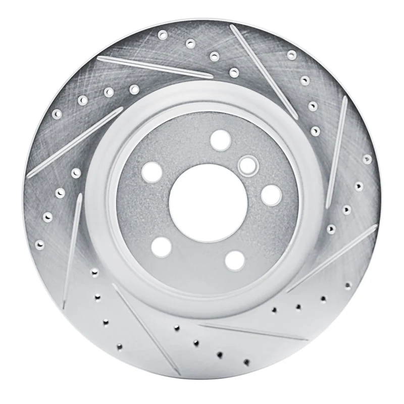 R1 19-24 BMW X2 Rear Right Drilled & Slotted Silver Brake Rotor