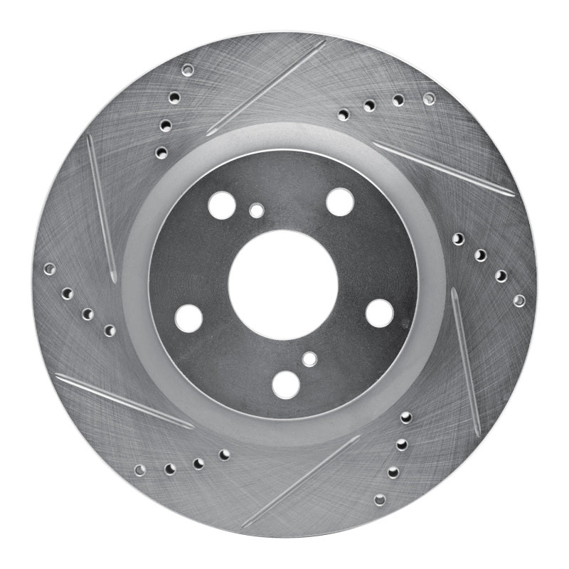R1 19-24 Subaru Forester Front Left Drilled & Slotted Silver Brake Rotor