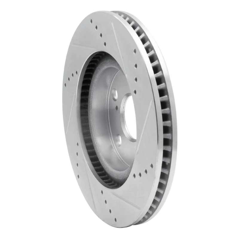 R1 19-24 Subaru Forester Front Left Drilled & Slotted Silver Brake Rotor - Image 5