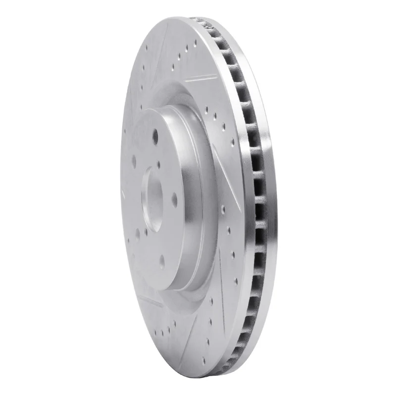 R1 19-24 Subaru Forester Front Left Drilled & Slotted Silver Brake Rotor - Image 2