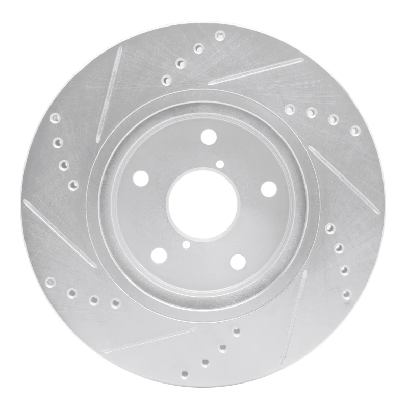 R1 19-24 Subaru Forester Front Right Drilled & Slotted Silver Brake Rotor - Image 2