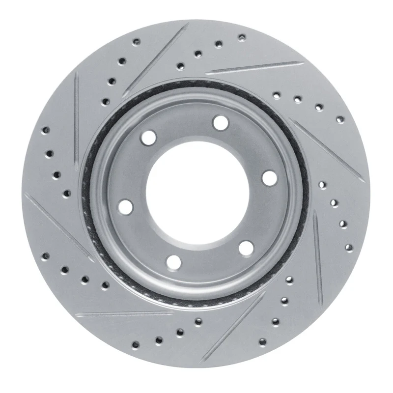 R1 19-25 Ford Ranger (USA/Canada) Front Right Drilled & Slotted Silver Brake Rotor - Image 3