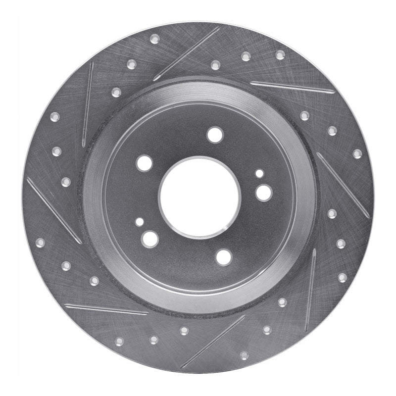 R1 19-25 Hyundai SANTA FE Rear Right Drilled & Slotted Silver Brake Rotor - Image 2