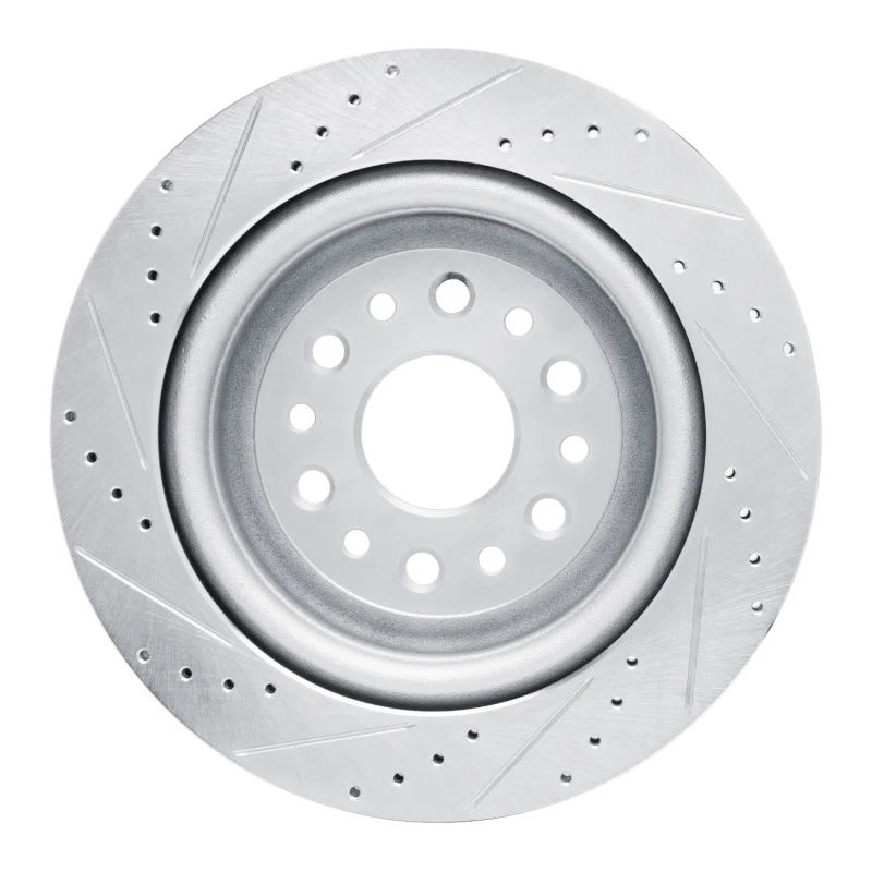 R1 19-25 Ram 1500 Rear Right Drilled & Slotted Silver Brake Rotor - Image 5