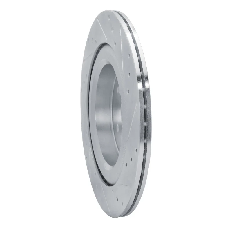 R1 19-25 Subaru ASCENT Rear Left Drilled & Slotted Silver Brake Rotor - Image 3