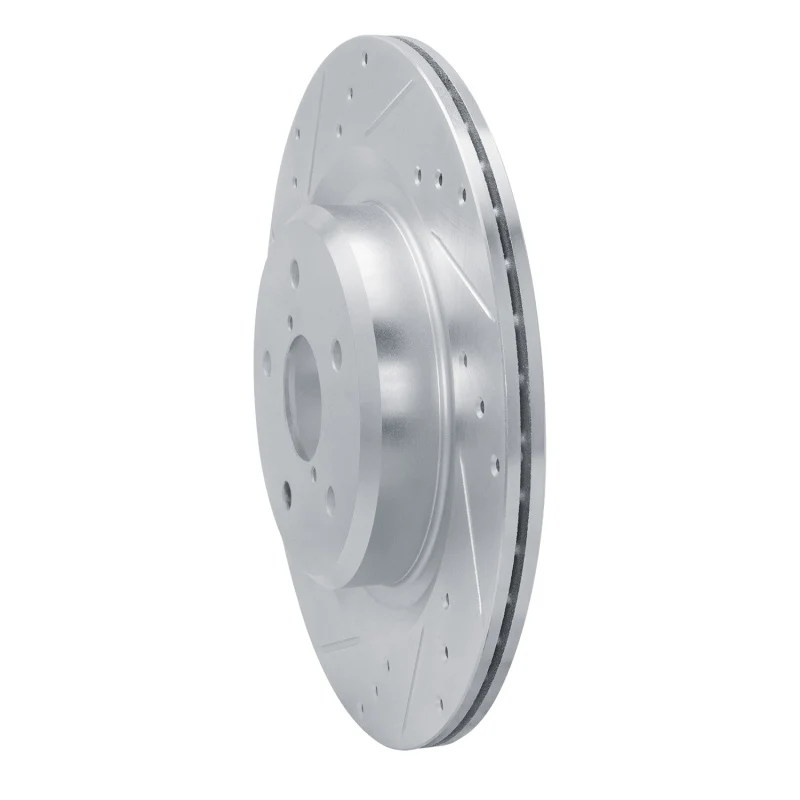 R1 19-25 Subaru ASCENT Rear Left Drilled & Slotted Silver Brake Rotor - Image 4