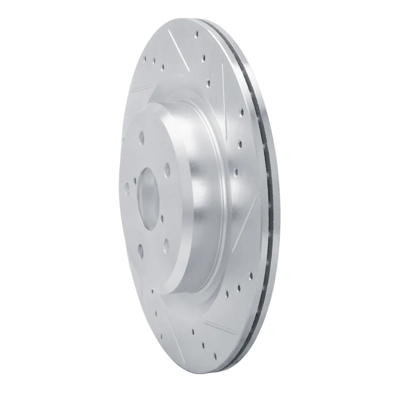 R1 19-25 Subaru ASCENT Rear Right Drilled & Slotted Silver Brake Rotor - Image 3