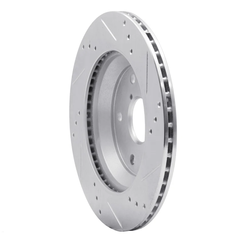 R1 19-25 Subaru Impreza Rear Left Drilled & Slotted Silver Brake Rotor - Image 2