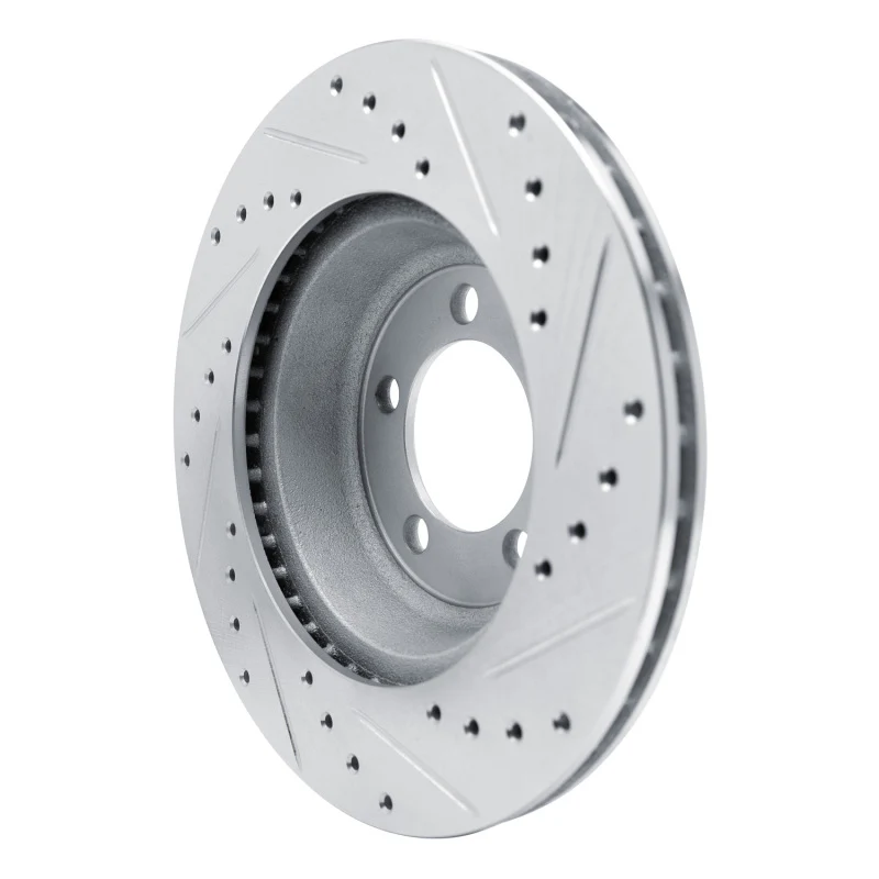 R1 1965-1972 Dodge Dart Front Left Drilled & Slotted Silver Brake Rotor - Image 5