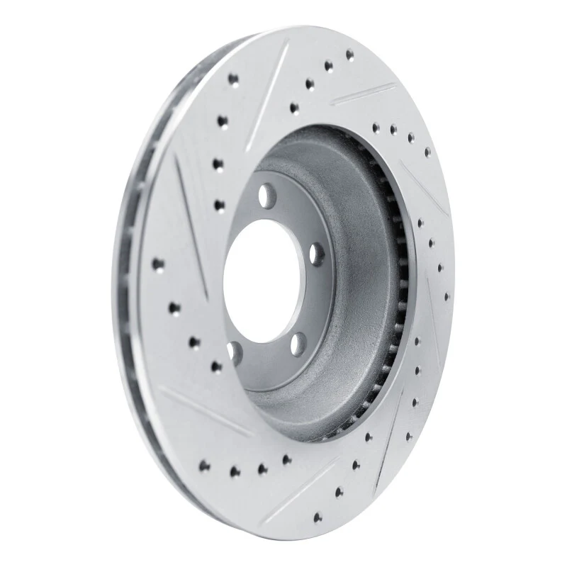 R1 1965-1972 Dodge Dart Front Right Drilled & Slotted Silver Brake Rotor - Image 3