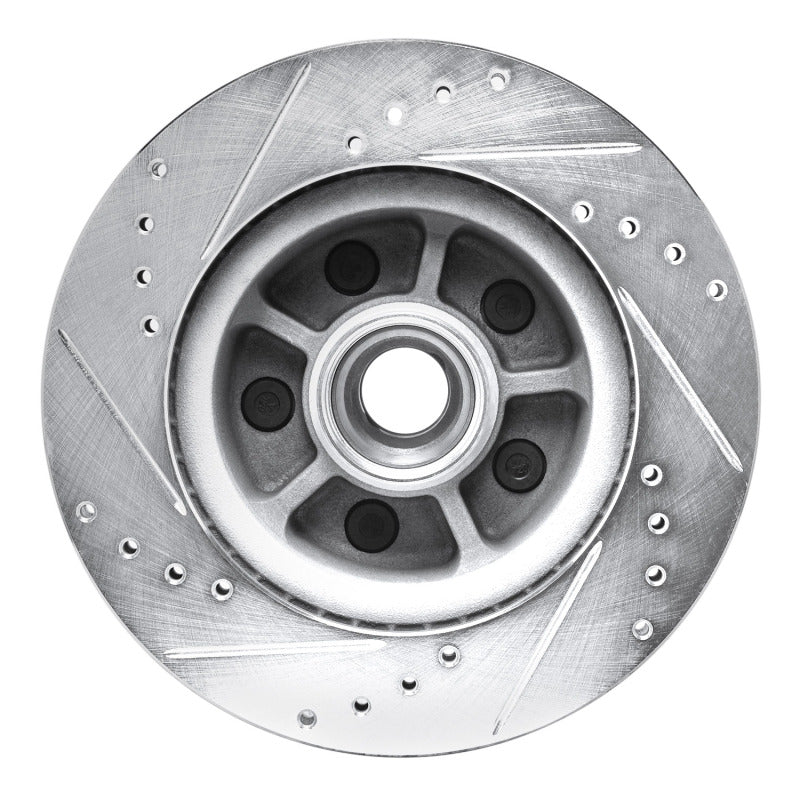 R1 1968-1973 Ford Country SQUIRE Front Right Drilled & Slotted Silver Brake Rotor - Image 4