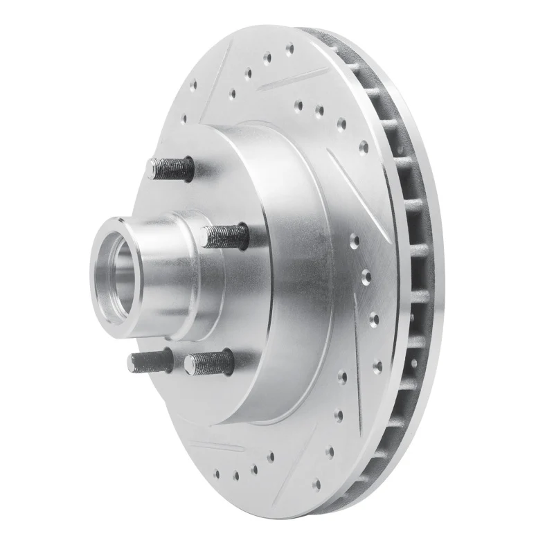 R1 1969-1996 Buick Riviera Front Left Drilled & Slotted Silver Brake Rotor - Image 2