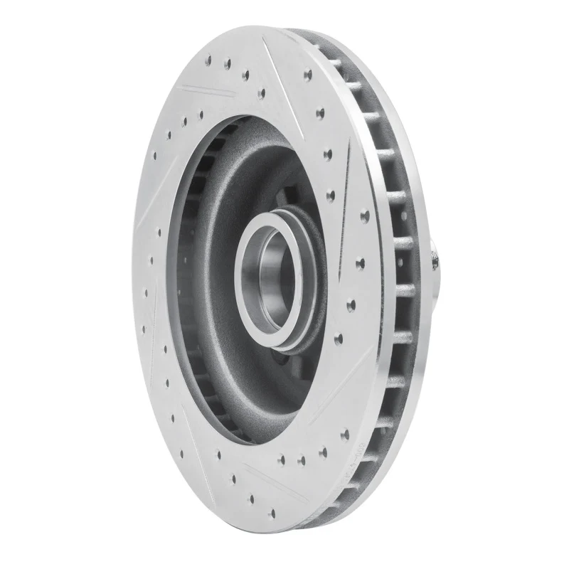 R1 1969-1996 Buick Riviera Front Left Drilled & Slotted Silver Brake Rotor - Image 3