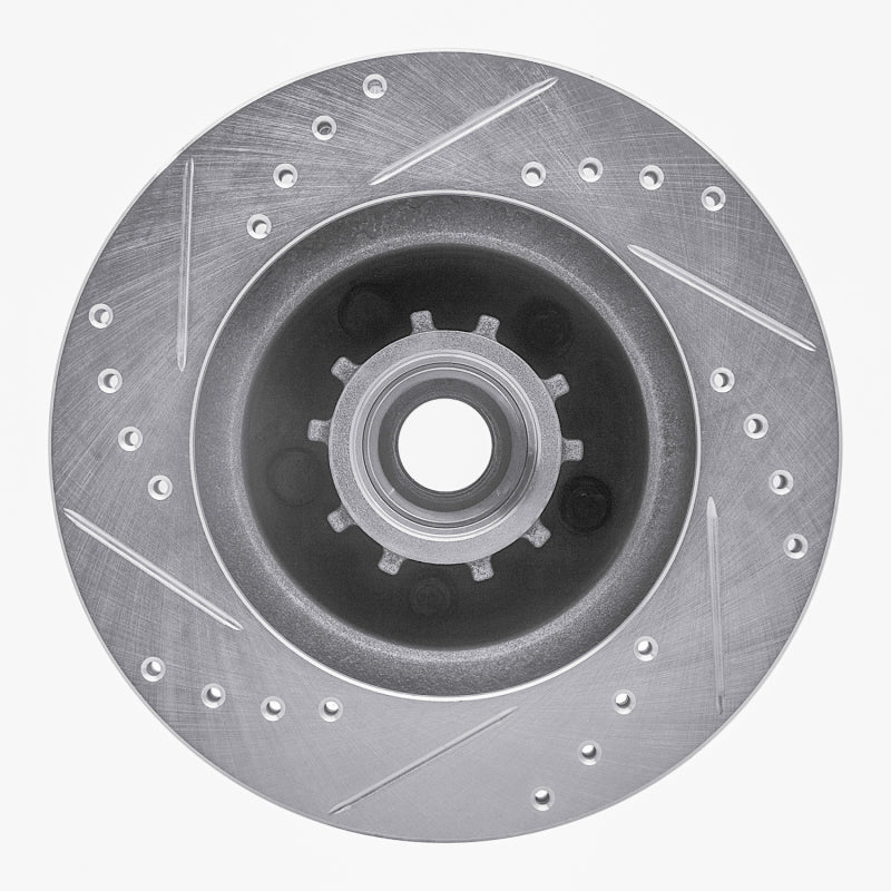 R1 1973-1989 Chrysler CORDOBA Front Right Drilled & Slotted Silver Brake Rotor - Image 2