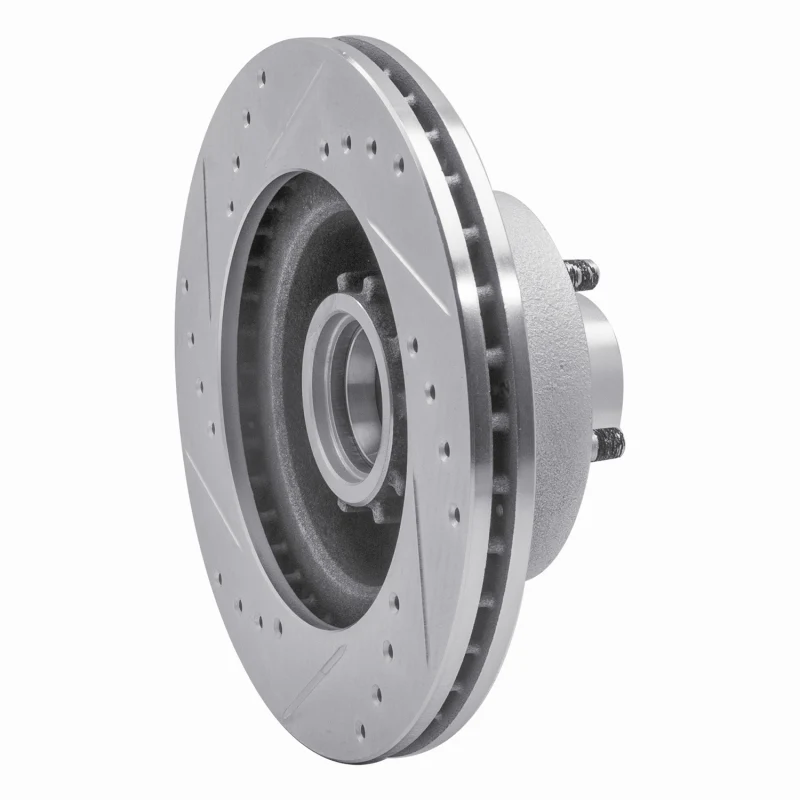 R1 1973-1989 Chrysler CORDOBA Front Right Drilled & Slotted Silver Brake Rotor - Image 3