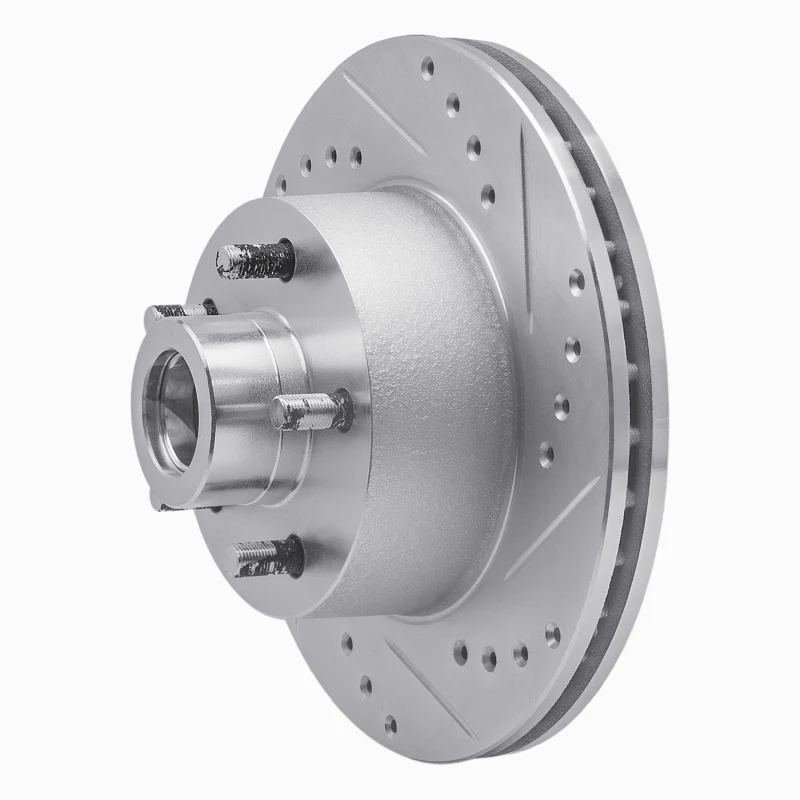 R1 1973-1989 Chrysler CORDOBA Front Right Drilled & Slotted Silver Brake Rotor - Image 4