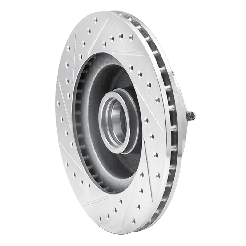 R1 1974-1980 Ford Granada Front Right Drilled & Slotted Silver Brake Rotor - Image 4