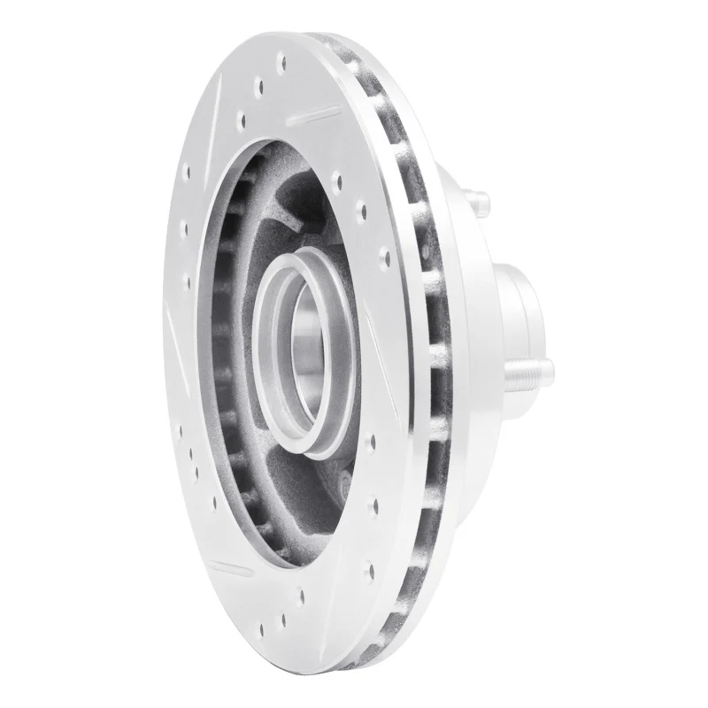 R1 1974-1980 Ford Pinto Front Right Drilled & Slotted Silver Brake Rotor - Image 5