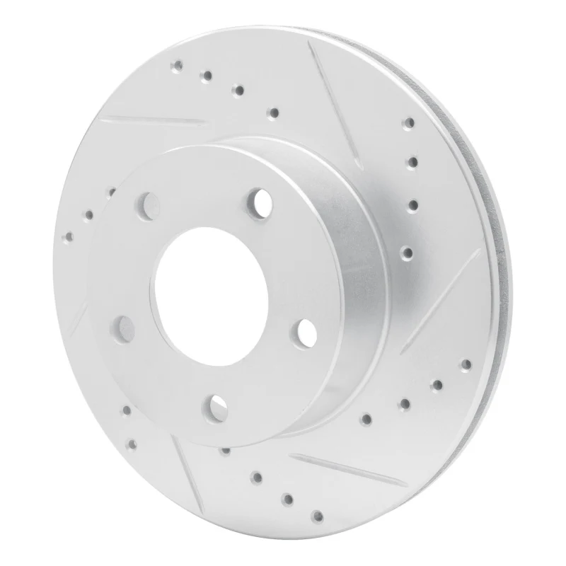 R1 1975-1980 Ford Granada Right Rear Drilled & Slotted Silver Brake Rotor - Image 2