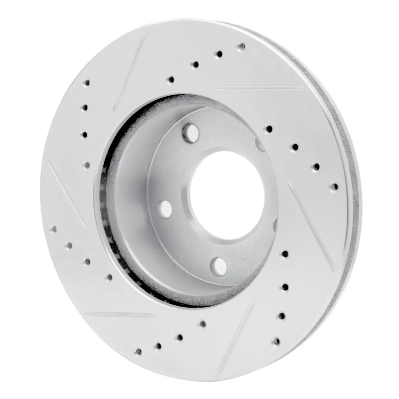 R1 1975-1980 Ford Granada Right Rear Drilled & Slotted Silver Brake Rotor - Image 5