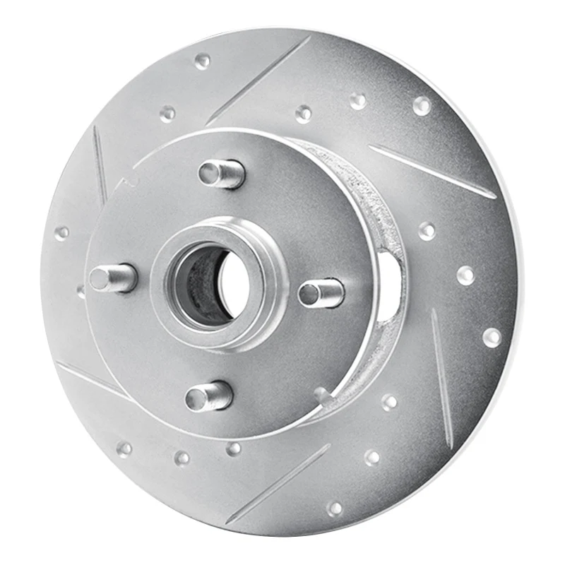 R1 1978-1987 Chevrolet CHEVETTE Front Left Drilled & Slotted Silver Brake Rotor - Image 3