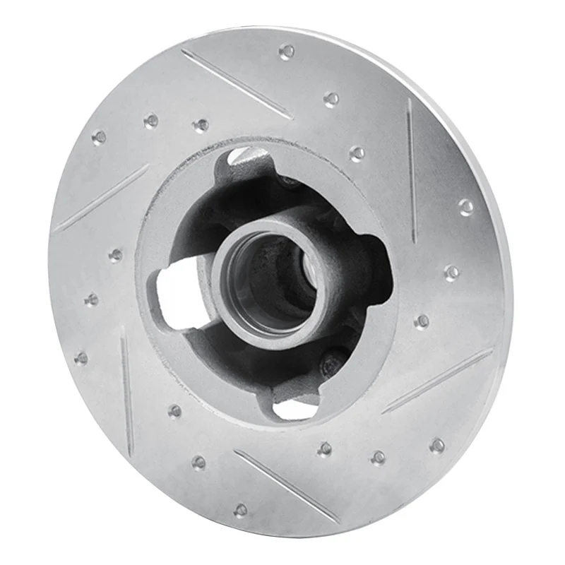R1 1978-1987 Chevrolet CHEVETTE Front Left Drilled & Slotted Silver Brake Rotor - Image 4