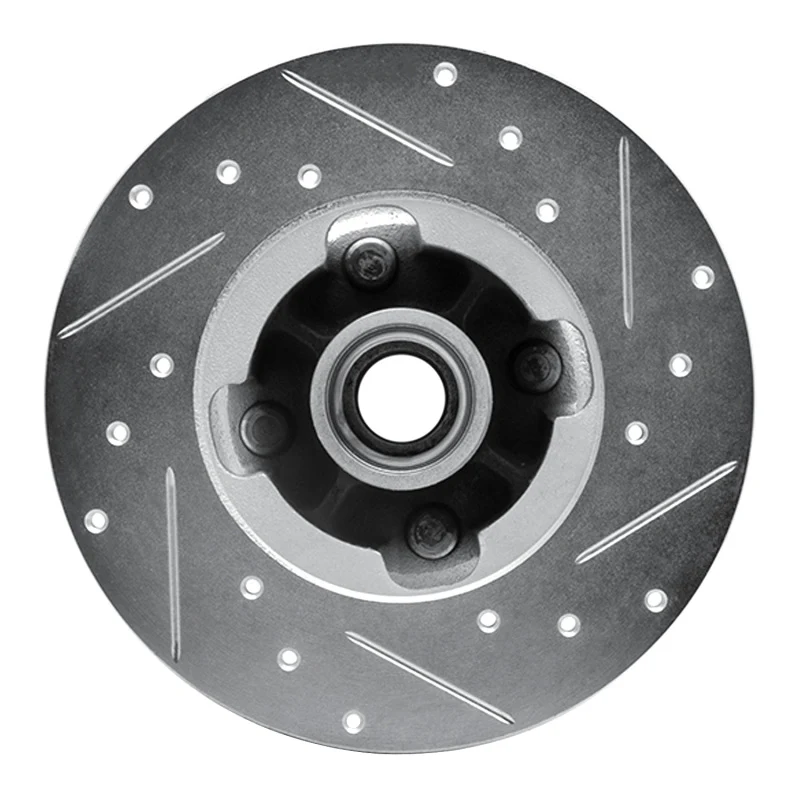 R1 1978-1987 Chevrolet CHEVETTE Front Left Drilled & Slotted Silver Brake Rotor - Image 5