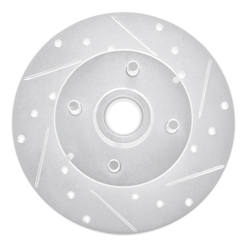 R1 1978-1987 Chevrolet CHEVETTE Front Right Drilled & Slotted Silver Brake Rotor