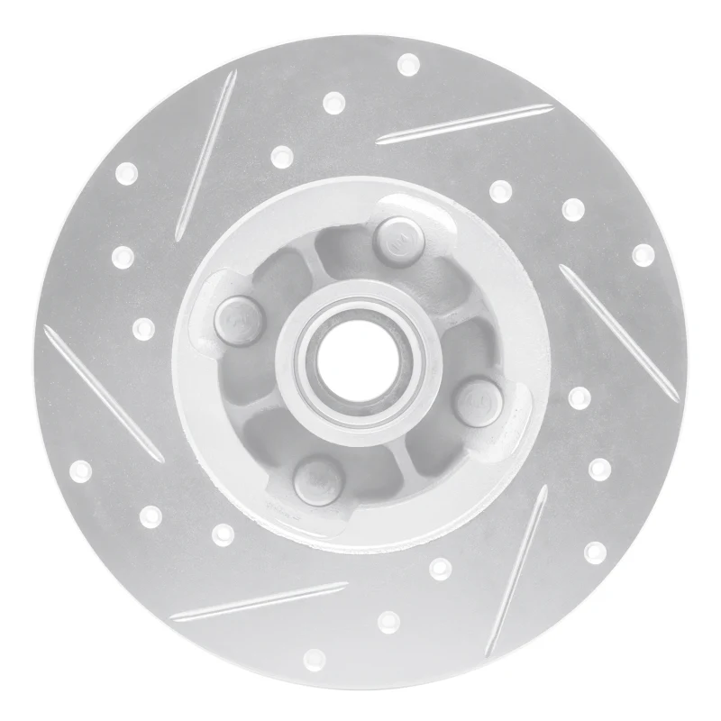 R1 1978-1987 Chevrolet CHEVETTE Front Right Drilled & Slotted Silver Brake Rotor - Image 2