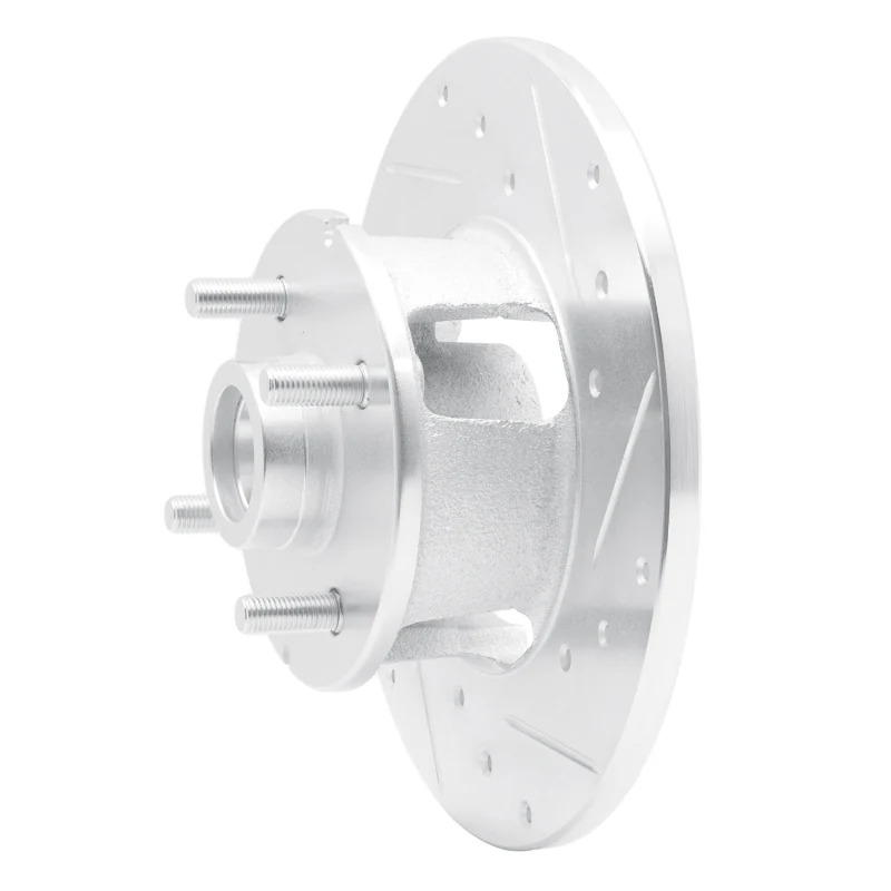 R1 1978-1987 Chevrolet CHEVETTE Front Right Drilled & Slotted Silver Brake Rotor - Image 3