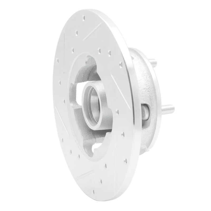 R1 1978-1987 Chevrolet CHEVETTE Front Right Drilled & Slotted Silver Brake Rotor - Image 5