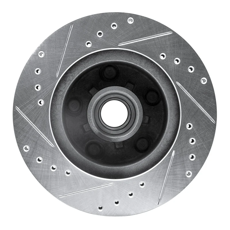 R1 1978-1990 Buick Electra Front Right Drilled & Slotted Silver Brake Rotor - Image 3