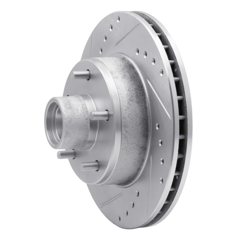 R1 1978-1990 Buick Skylark Front Left Drilled & Slotted Silver Brake Rotor - Image 2