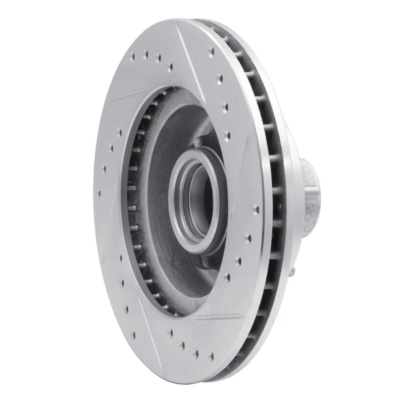 R1 1978-1990 Buick Skylark Front Left Drilled & Slotted Silver Brake Rotor - Image 5