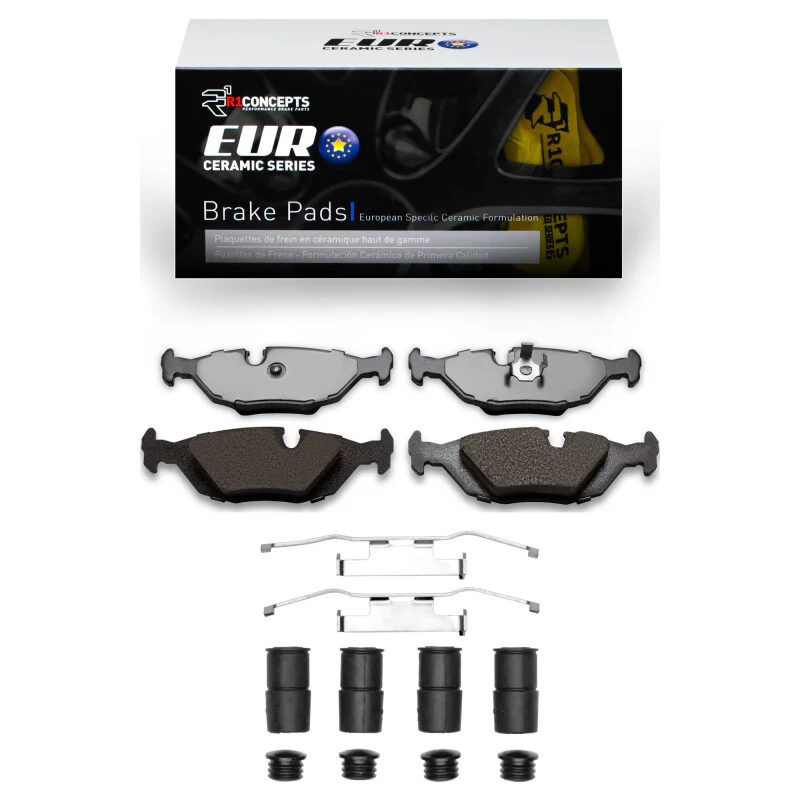 R1 1981-1991 BMW 325E Rear R1 Euro Ceramic Pads & Hardware Kit