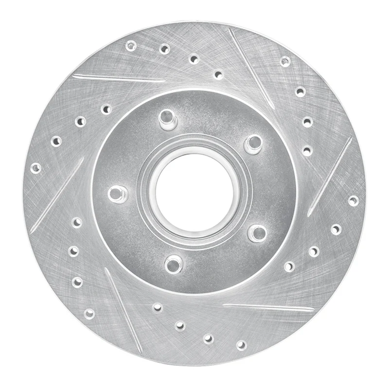 R1 1983-1992 Ford Explorer Front Right Drilled & Slotted Silver Brake Rotor