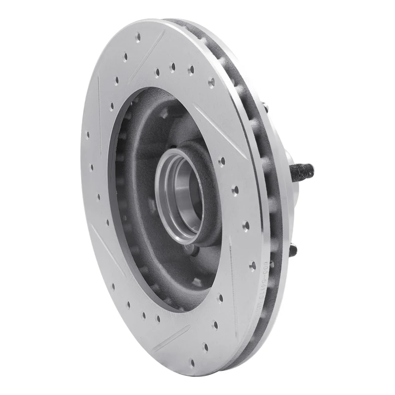 R1 1983-1997 Ford AEROSTAR Front Right Drilled & Slotted Silver Brake Rotor - Image 3