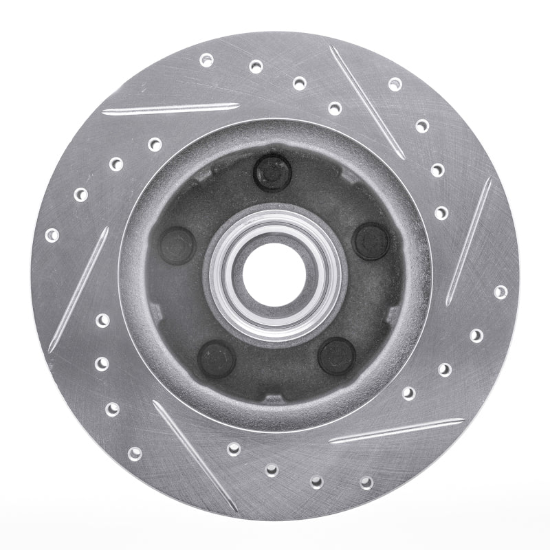 R1 1983-1997 Ford Ranger (USA/Canada) Front Left Drilled & Slotted Silver Brake Rotor - Image 2