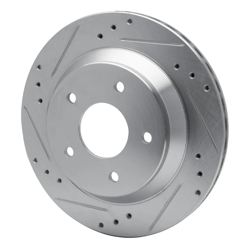 R1 1985-1992 Chevrolet Camaro Rear Left Drilled & Slotted Silver Brake Rotor - Image 5