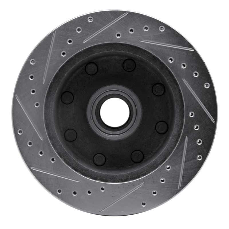 R1 1986-1994 Ford E-250 Econoline Club Wagon Front Right Drilled & Slotted Silver Brake Rotor - Image 4