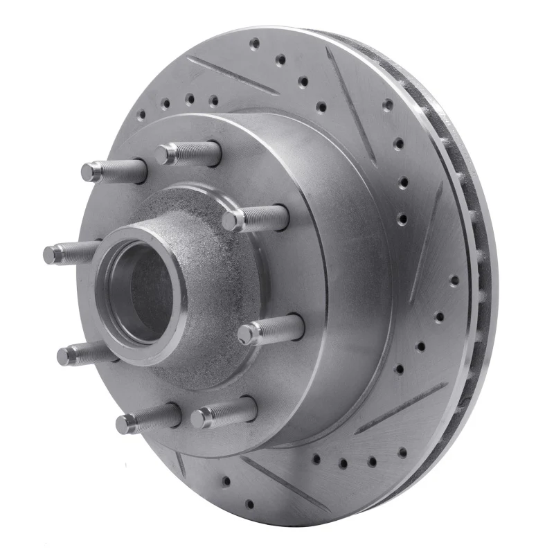 R1 1986-1994 Ford E-250 Econoline Club Wagon Front Right Drilled & Slotted Silver Brake Rotor - Image 5