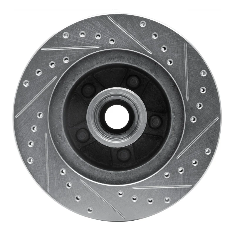 R1 1987-1990 Dodge Dakota RWD Front Left Drilled & Slotted Silver Brake Rotor - Image 4