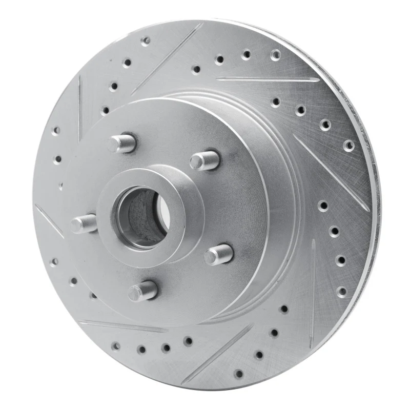 R1 1987-1990 Dodge Dakota RWD Front Left Drilled & Slotted Silver Brake Rotor - Image 5